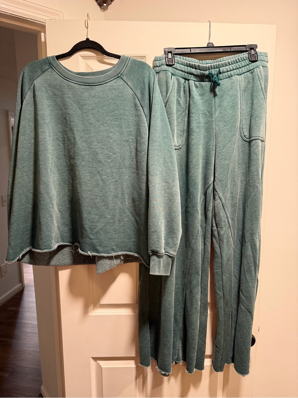 Women's Teal Green Lounge Sweatshirt & Jogger Set